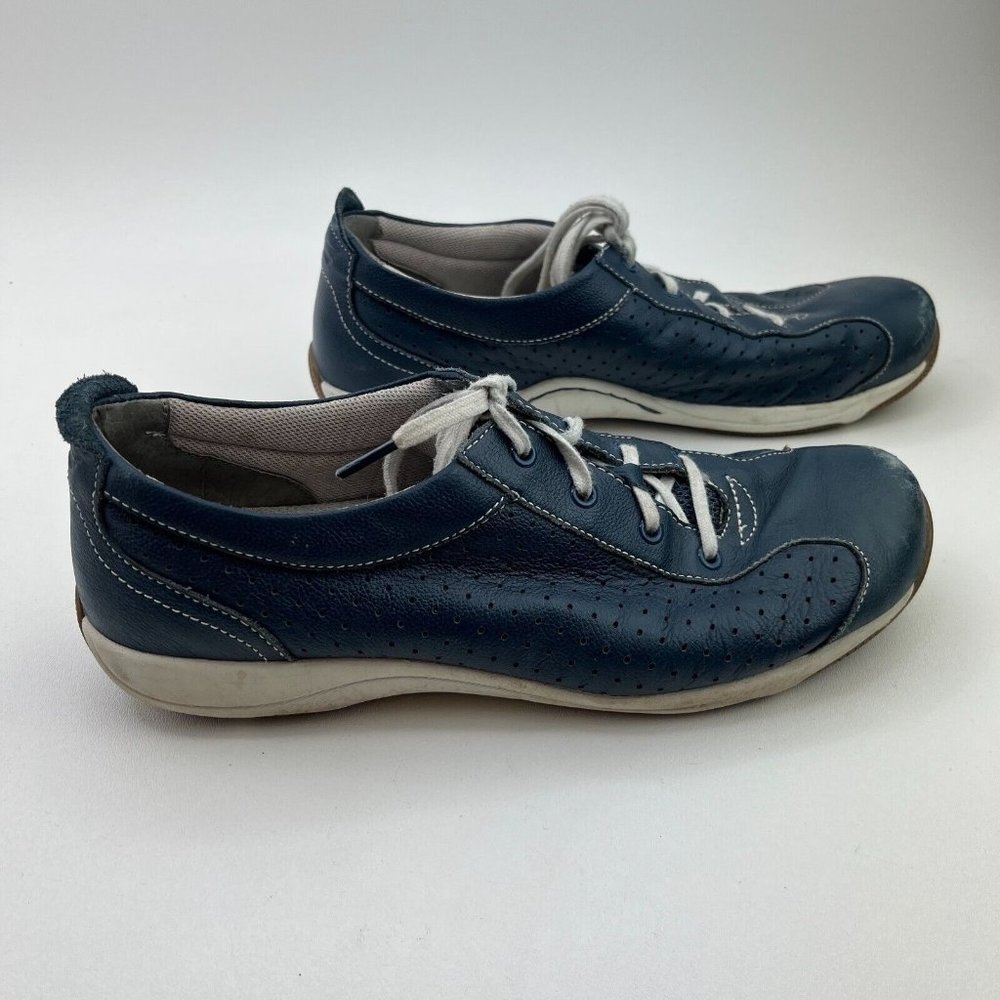 Dansko Womens Hillary Leather Sneakers Shoes Comfort Navy Blue Size 41 - 7.5/8